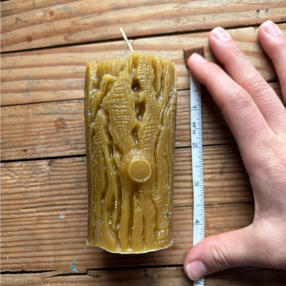 Homemade All-Natural Toxic Free 100% Beeswax Mushroom "Log" Candle - Picture 6 of 6